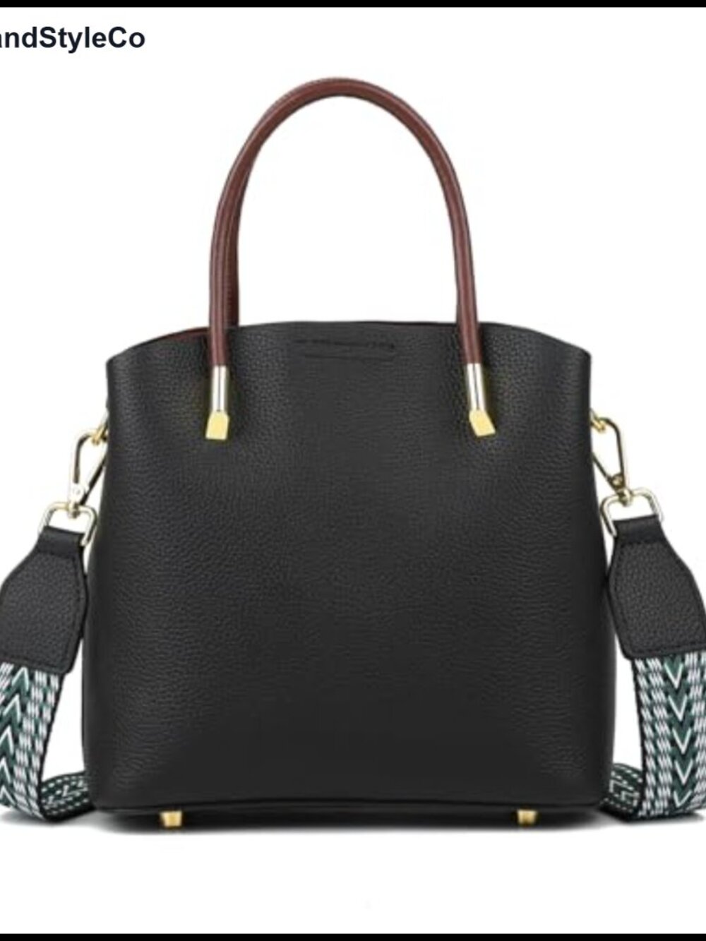 Genuine Leather Bucket Purse Handbag Women Crossbody Shoulder Bag with 2 Straps
